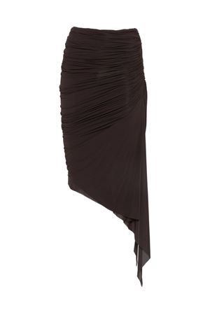 Dark brown asymmetrical draped skirt FRANCESCO MURANO | 429T06500
